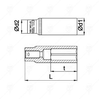 1/2 DRIVE DEEP HEXAGON SOCKET CF