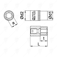 ВЛОЖКА 1/2 ТИП E-TORX CETA-FORM ВЛОЖКА 1/2 ТИП E-TORX CETA-FORM