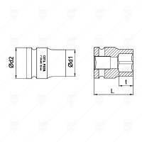1" DRIVE IMPACT SOCKET 50MM CF 1" DRIVE IMPACT SOCKET 50MM CF