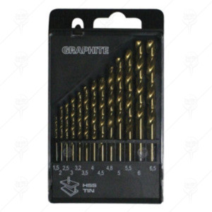 DRILLS HSS SET 1-5-6.5MM/13PCS
TITANIUM GRAPHITTE