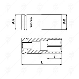 1/2 DRIVE IMPACT SOCKET CF