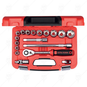 18PCS 10-32мм1/2 DRIVE METRIC
SOCKET SET CF