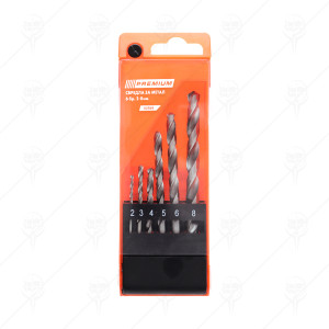 DRILL BITS FOR METAL 6PCS 2-8ММ
PREMIUM HSS-R DIN338