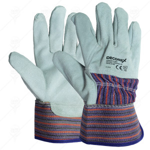 СИВИ РЪКАВИЦИ ОТ ТЕЛЕШКА КОЖА  DECOREX