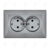 TWIN EARTHED SOCKET ALUMINIUM ANURA