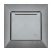 КОНТАКТ ЕДИНИЧЕН С КАПАК ANURA АЛУМИНИЕВ ЦВЯТ