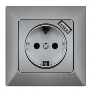 КОНТАКТ С USB АЛУМИНИЕВ ЦВЯТ ANURA КОНТАКТ С USB АЛУМИНИЕВ ЦВЯТ ANURA