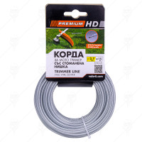 TRIMMER LINE 2.7X15M ROUND STEEL CENTRE PREMIUM HD