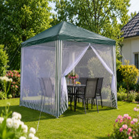 GAZEBO 3*3*2,4М PE 90GR WITH 4PCS NETTING WALL HERLY