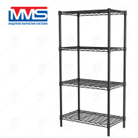 METAL RACK 4х200 kg LUX 140х76X32 sm BLACK