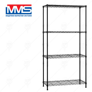 METAL RACK 4х200 kg LUX 180х91x45 sm BLACK METAL RACK 4х200 kg LUX 180х91x45 sm BLACK