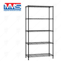 METAL RACK 5х200 kg LUX 180х91x45 sm BLACK