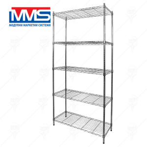 METAL RACK 5х120 kg HOBBY 180х91X35 sm CHROME METAL RACK 5х120 kg HOBBY 180х91X35 sm CHROME