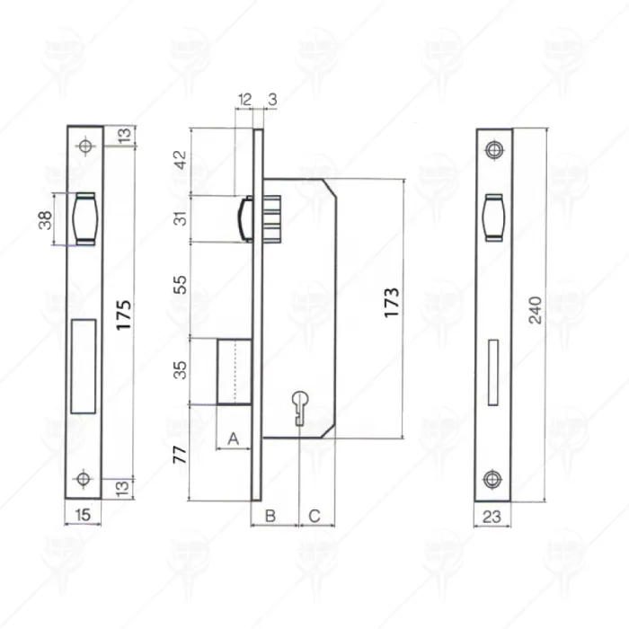 LOCK 5 WITH CASK/ 3 KEYS PREMIUMFIX