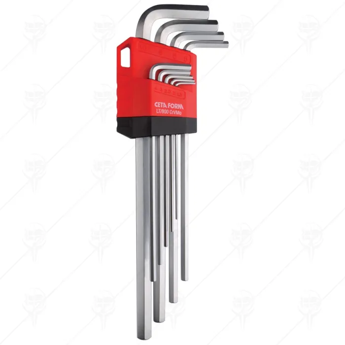 9 PIECE HEXAGONAL KEY SET LONG ARM