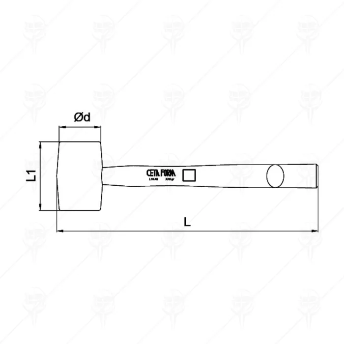 CIOCAN CAUCIUC 350GR &Oslash;48 CU MANER DE L