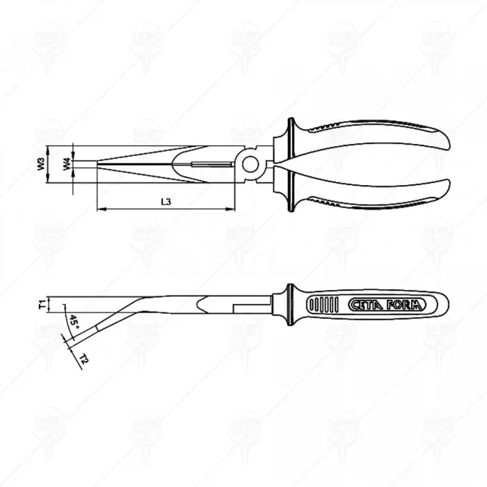 BENT SPINE NOSE PLIERS(Е16-43)160 CF BENT SPINE NOSE PLIERS(Е16-43)160 CF