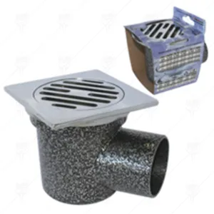 SIDE FLOOR DRAIN 90*90MM CHROME