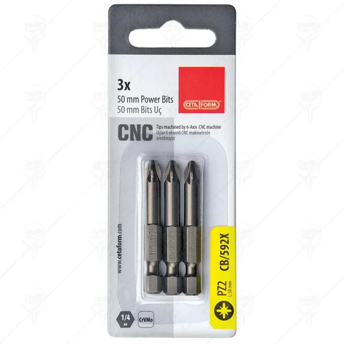 POZIDRIV/SUPADRIV BIT PZ2X50MM 3PCS SET
CF POZIDRIV/SUPADRIV BIT PZ2X50MM 3PCS SET
CF
