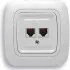 TWIN NUMERIC TELEPHONE SOCKET WHITE GOKKU