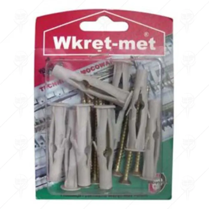 PLUG WALLBOARD WITH SCREW 6*45
14PCS/BLISTER WKRET-MET