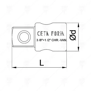 DRIVE ADAPTOR 1/2-3/8 CF