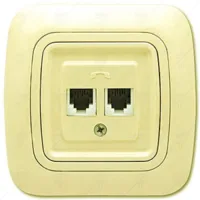 РОЗЕТКА ЗА ТЕЛЕФОН ДВОЙНА GOKKU КРЕМ