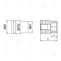 ВЛОЖКА 1" УДАРНА CETA-FORM 50ММ