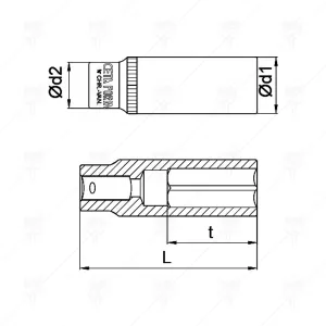 ВЛОЖКА 3/8" УДЪЛЖЕНА CETA-FORM 14ММ