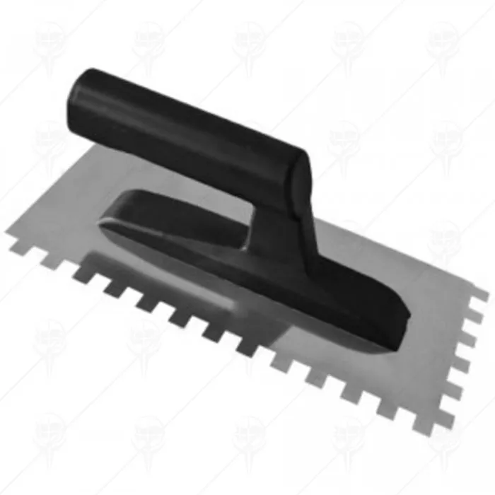 STAINLESS STEEL TROWEL 12*26CM NOTCH12*12MM PREMIUM
