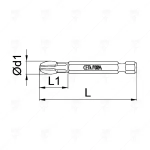 TIN POZIDRIV BIT PZ3X50MM DURA MAX CF