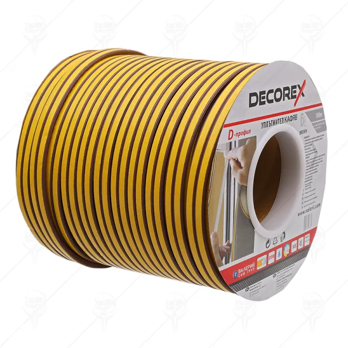 УПЛЪТНИТЕЛ I ПРОФИЛ 2ММ*100М DECOREX УПЛЪТНИТЕЛ I ПРОФИЛ 2ММ*100М DECOREX