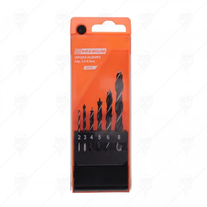 DRILL BITS FOR WOOD 6PCS 2.0-8.0ММ
PREMIUM