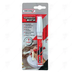 МАРКЕР ЗА ПОДНОВЯВАНЕ НА ФУГИ БЯЛ ЦВЯТ DECOREX