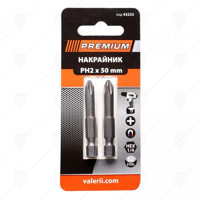 PHILLIPS BIT PH2x50 mm 2 pcs PREMIUM PHILLIPS BIT PH2x50 mm 2 pcs PREMIUM