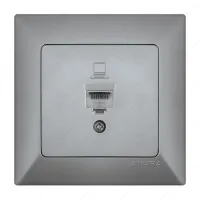 РОЗЕТКА КОМУНИКАЦИОННА ANURA АЛУМИНИЕВ ЦВЯТ