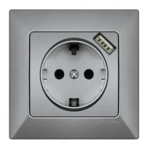 КОНТАКТ С USB АЛУМИНИЕВ ЦВЯТ ANURA