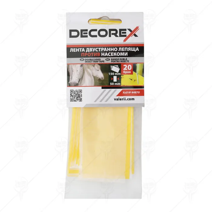 DOUBLE SIDED INSECT TRAP TAPE 20 pcs x 50 mm x 150 mm DECOREX