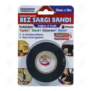 BANDA TEXTILĂ PENTRU CABLURI NEGRA 19 mm x 15 m VS