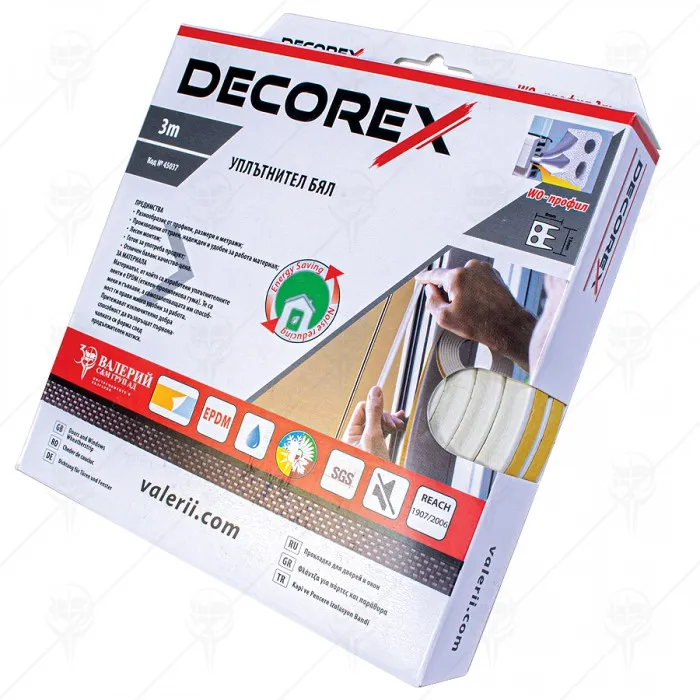 УПЛЪТНИТЕЛ 3 м х 8 мм WO DECOREX УПЛЪТНИТЕЛ 3 м х 8 мм WO DECOREX