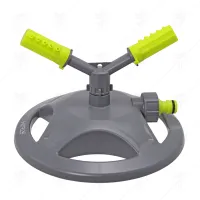 2-arms rotating sprinkler with plastic base