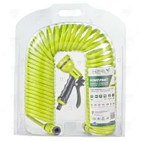 COIL HOSE SET 15M EVA WITH 7-PATTERN SPRAY GUN  TAP ADAPTER  2pcs HOSE CONNECORS