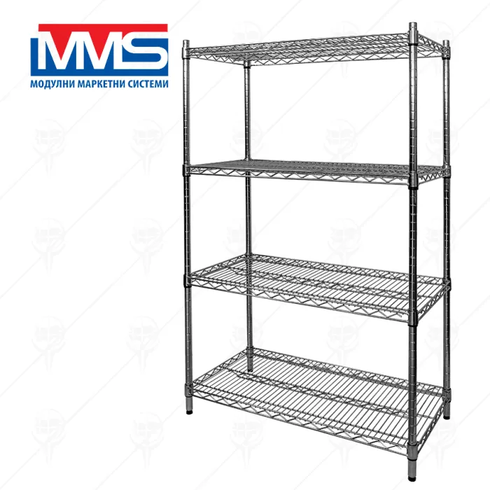METAL RACK 4х250 КГ HEAVY DUTY 137х92X46 sm CHROME