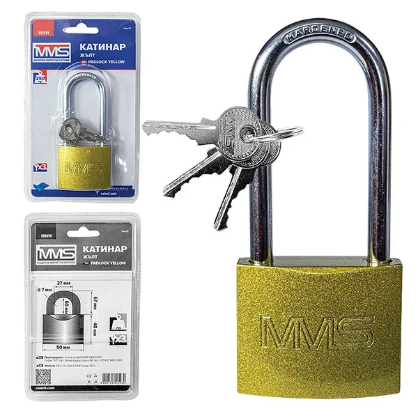 YELLOW LONG ARM PADLOCKS